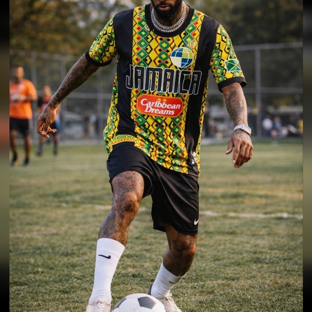 Jamaica Graphic Soccer Jersey Size Medium NWT‎